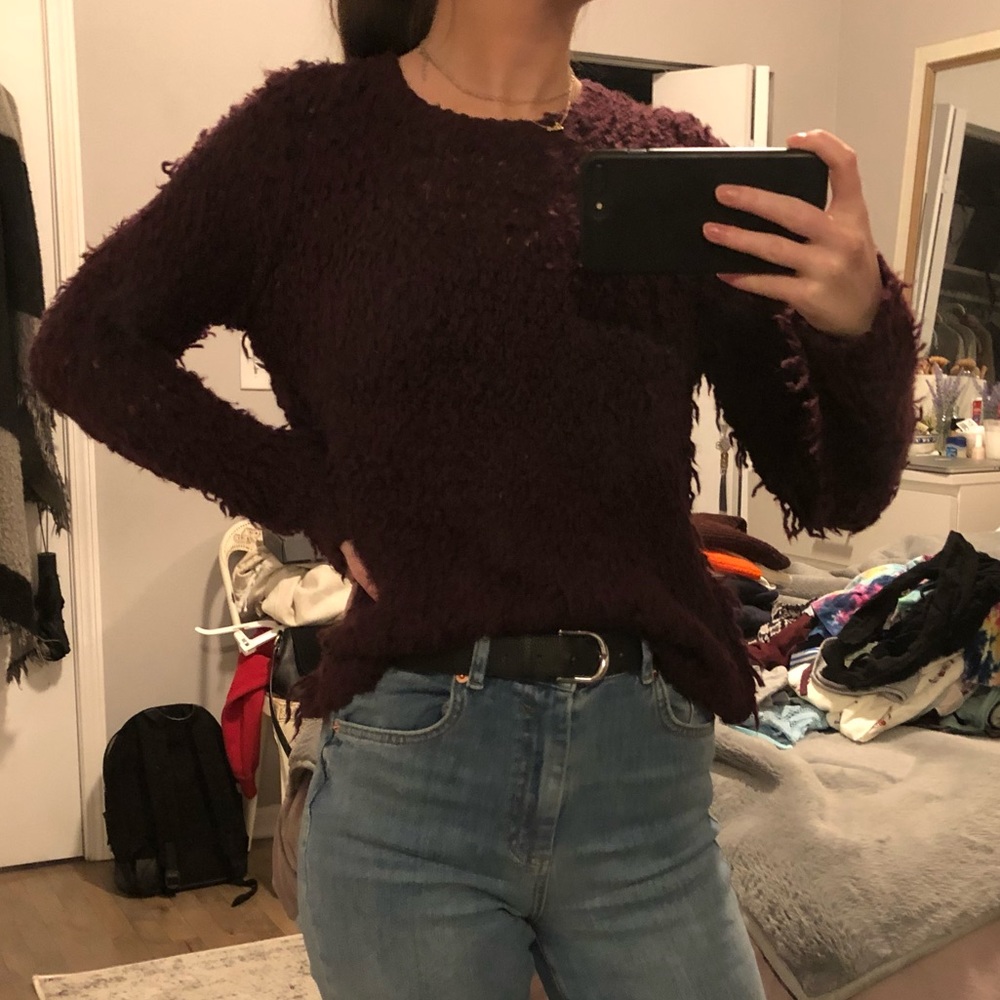 Free People Maroon Sweater